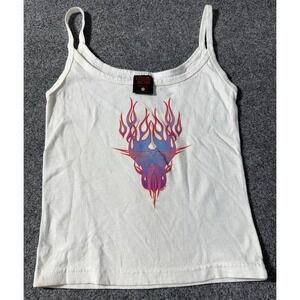 Vintage Y2K Flames Flame Fashion Victim Women's Tank Top Size Small 2001